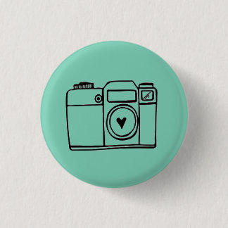 Aquamariner Kamera-Gekritzel-Knopf Button