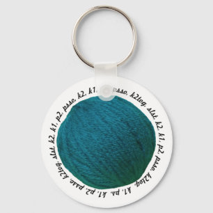 Aquamariner Knittergarnball Schlüsselanhänger