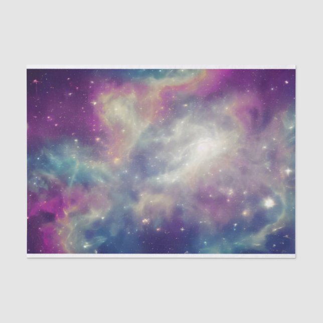 Aquamariner kosmischer Nebel aus blauem Violett Seidenpapier (Vorderseite)