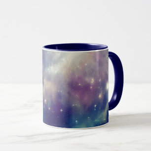 Aquamariner kosmischer Nebel aus blauem Violett Tasse
