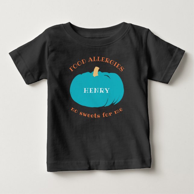 Aquamariner Kürbis-personalisierte Baby T-shirt (Vorderseite)