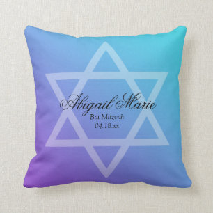 Aquamariner lila Davidsstern Schläger Mitzvah Kissen