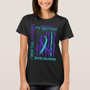 Aquamariner Lila Ribbon Suicide Awareness Flag Bru T-Shirt