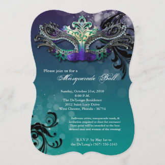 Aquamariner Maskenball-Maske Maskenkostüm Hallowee Einladung