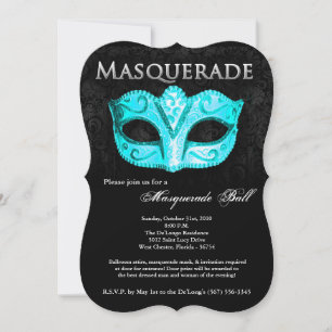 Aquamariner Maskenball-Maskenkostüm Halloween-Teil Einladung