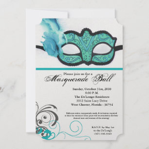 Aquamariner Maskenball-Maskenkostüm Halloween-Teil Einladung