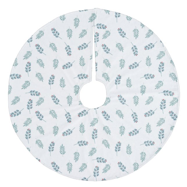 Aquamariner Minimalistischer Mistletowein Weihnach Fleece Weihnachtsbaumdecke (Vorderseite)
