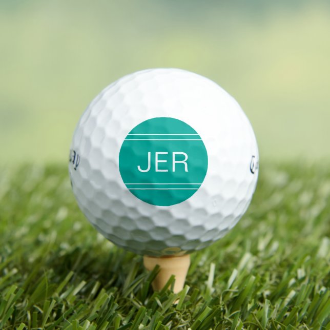 Aquamariner Mit Monogramm anfänglicher Personalisi Golfball (Insitu T-Shirt)