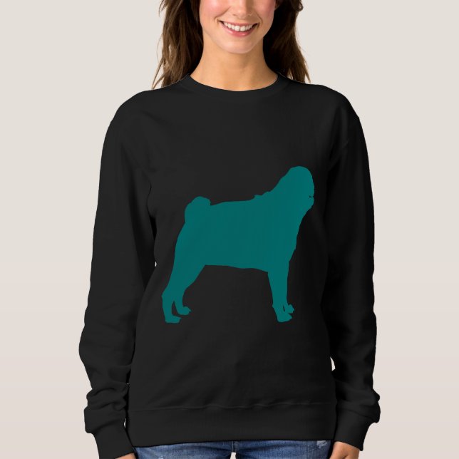 Aquamariner Mops Silhouette Klassischer T - Shirt  (Vorderseite)