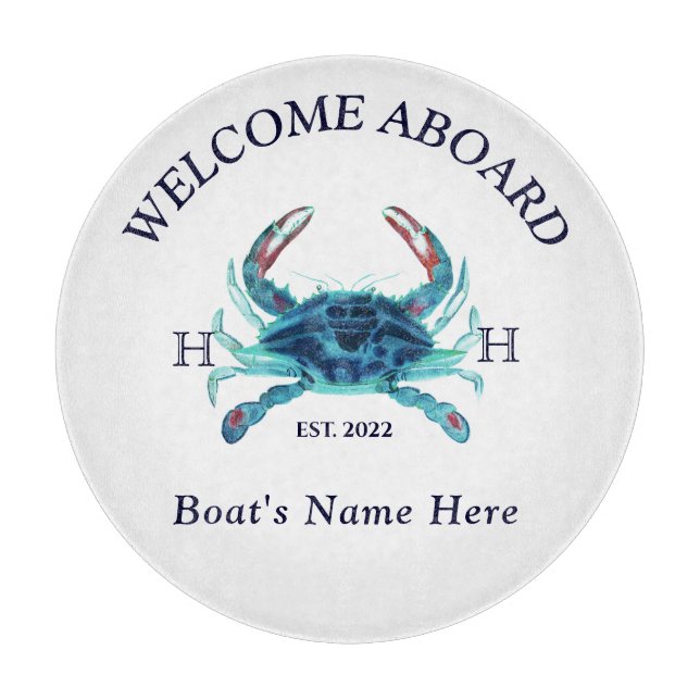 Aquamariner Name des Schiffes "Nautic Boat Name Cr Schneidebrett (Vorderseite)