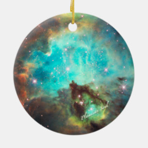 Aquamariner Nebelfleck-runde Verzierung #2 Keramikornament