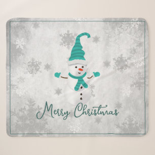 Aquamariner Niedlicher Snowman Holiday Sherpa Blan Sherpadecke