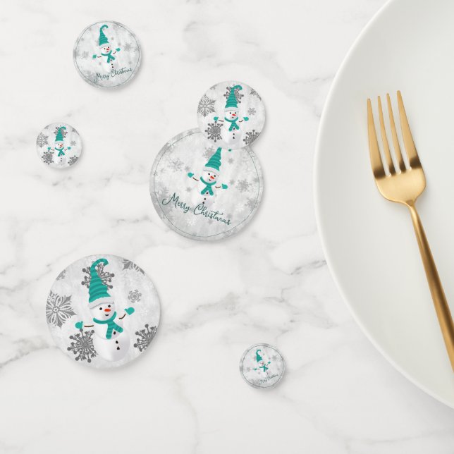 Aquamariner Niedlicher Snowman Table Confetti Konfetti (Gruppe)