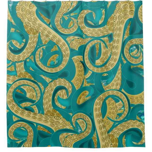 Aquamariner Oktopus-Duschvorhang Duschvorhang (Vorderseite)