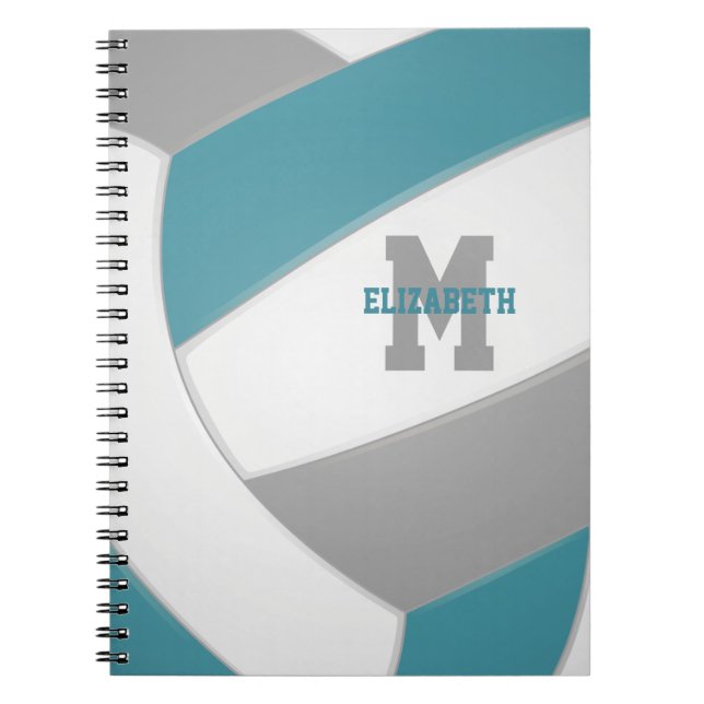 aquamariner personalisierter Volleyball Notizblock (Vorderseite)