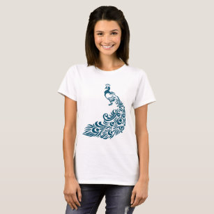 Aquamariner Pfau-mutiger stilvoller T-Shirt