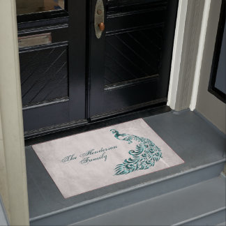 Aquamariner Pfau Personalisiert Door Mat Fußmatte