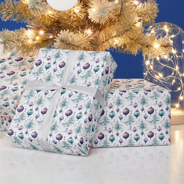 Aquamariner Pflaumenbaum: Eine Fusion aus Lila und Geschenkpapier (Feiertage)