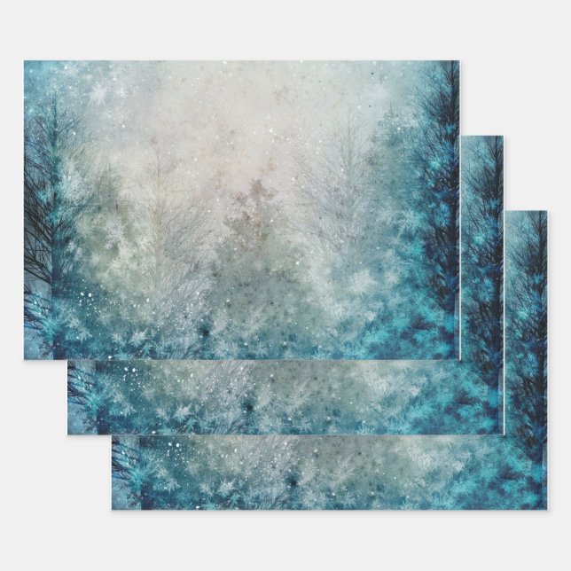 Aquamariner Pinienwald Geschenkpapier Set (Set)