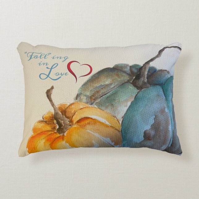 Aquamariner Pumpkin-Akzent Dekokissen (Vorderseite)