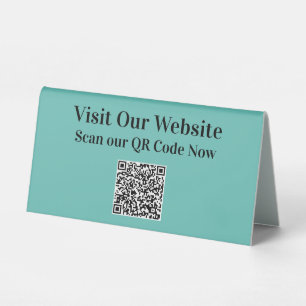 Aquamariner QR-Code Website Werbeflächen-Schreibti Tischaufsteller