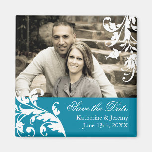 Aquamariner Save the Date Wedding Magnet