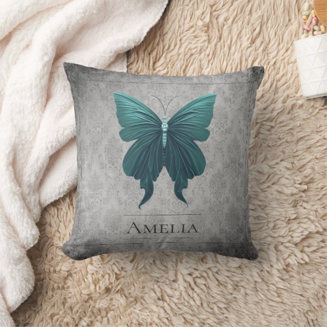 Aquamariner Schmetterling Kissen (Decke)