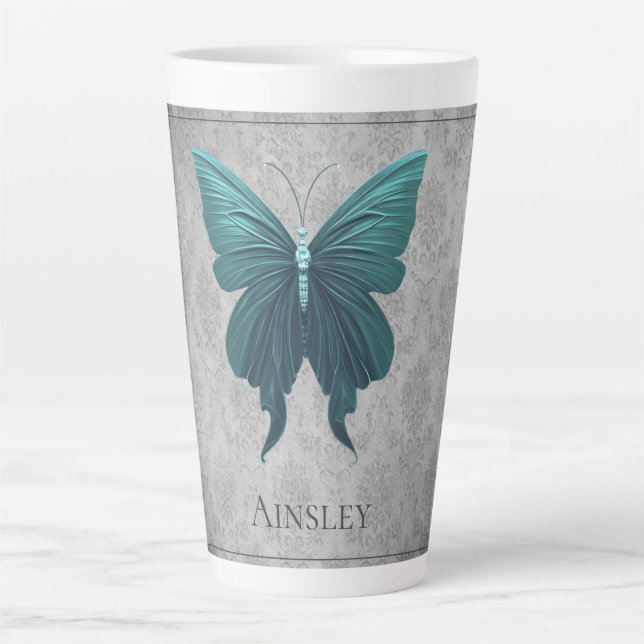 Aquamariner Schmetterling Milchtasse (Vorderseite)