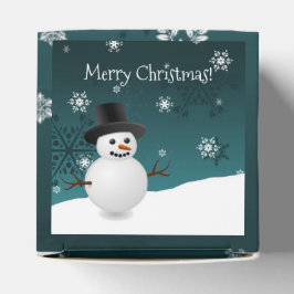 Aquamariner Schneemann Winterlandschaft Weihnachts Geschenkschachtel