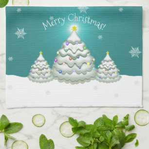 Aquamariner Schneeweihnachtsbaum Küchentuch