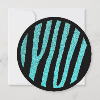 Aquamariner schwarzer Zebrasüßer 16 Kreise Party E Einladung
