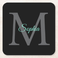 Aquamariner Skriptname, Groß-Grau-Monogramm auf Sc