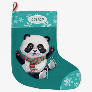 Aquamariner Snowflake Ice Skaten Panda Bär Großer Weihnachtsstrumpf