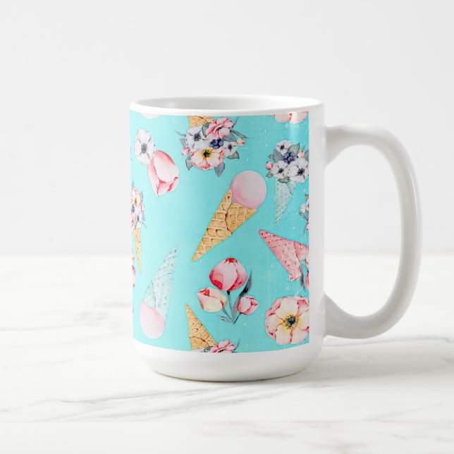 Aquamariner Sommerspass Blume Ice Creme Cone - Mus Kaffeetasse (Rechts)