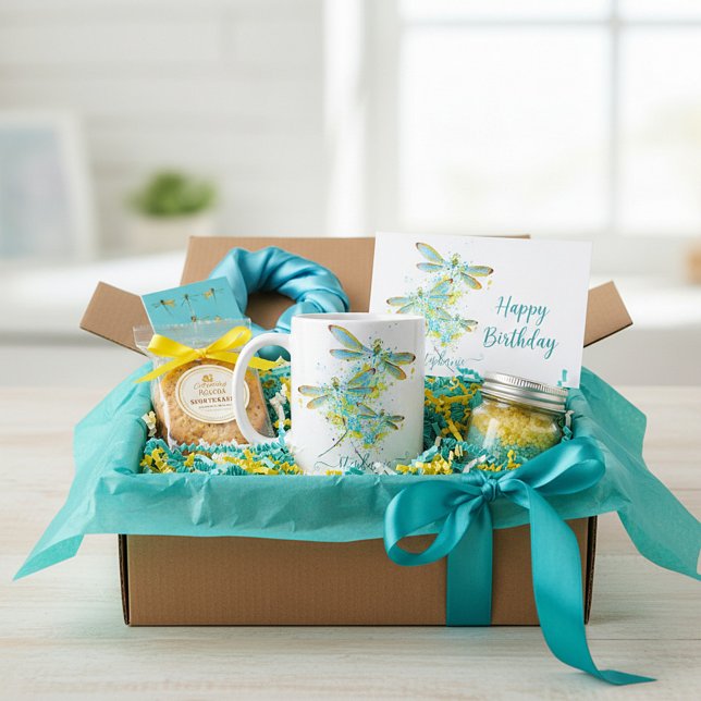 Aquamariner Spritzer der Libellen personalisiert Kaffeetasse (Von Creator hochgeladen)