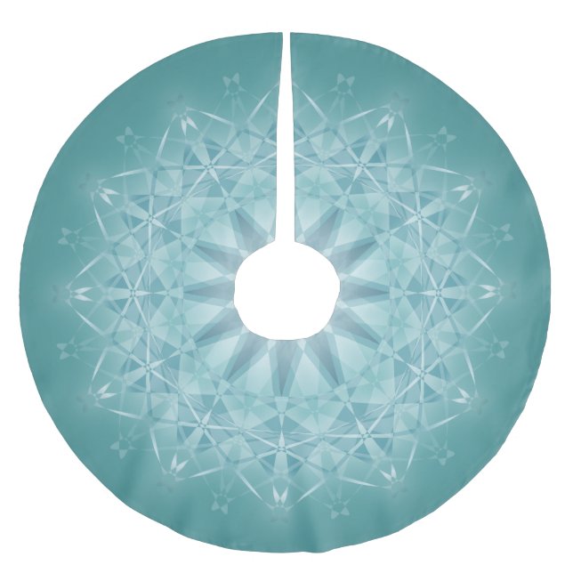 Aquamariner Star | Mandala Polyester Weihnachtsbaumdecke (Vorderseite)