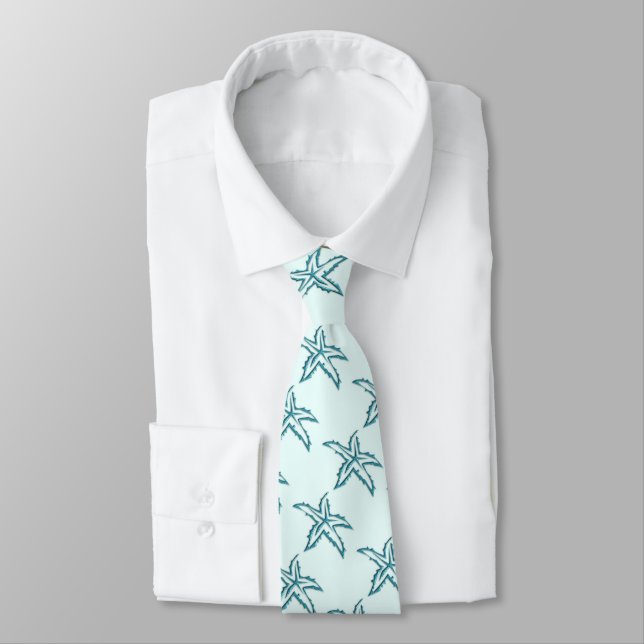 Aquamariner Starfish Blau Krawatte (Gebunden)