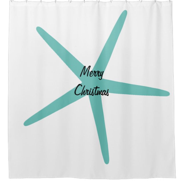 Aquamariner Starfish Frohe Weihnachtsferien nach M Duschvorhang (Vorderseite)