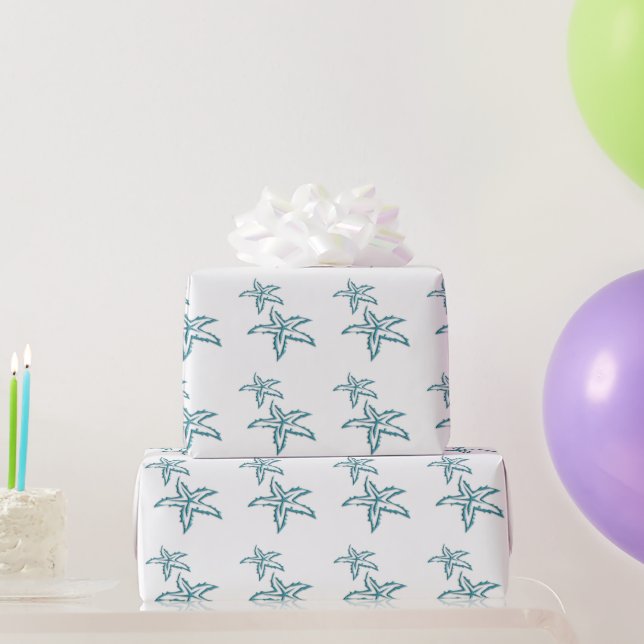 Aquamariner Starfish Geschenkpapier (Partygeschenke)