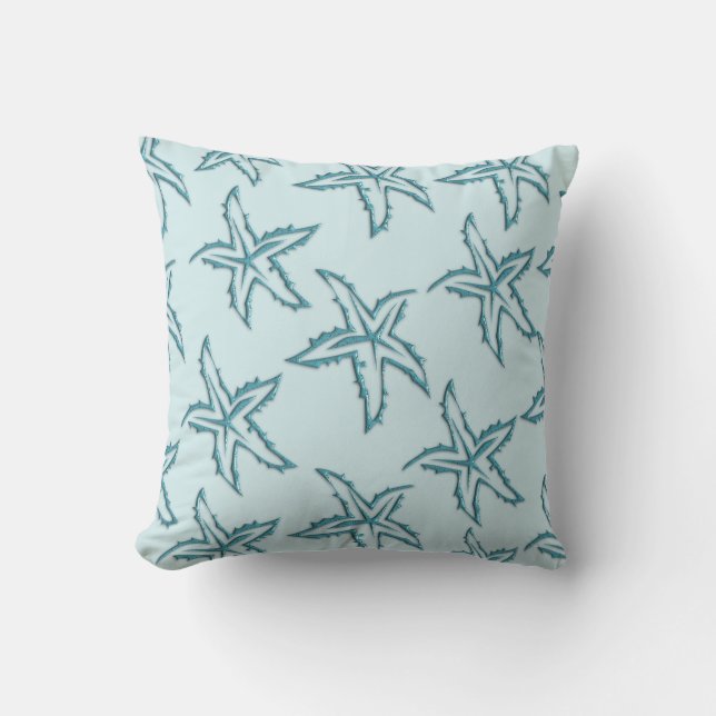 Aquamariner Starfish Kissen Für Draußen (Vorderseite)