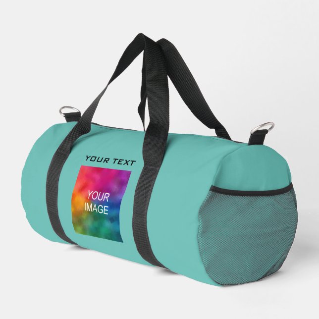Aquamariner Text für  Vorlage mit fester Farbe Fot Duffle Bag (Rechte Ecke)