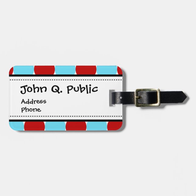 Aquamariner Türkis-rote große Gepäckanhänger (Vorderseite horizontal)