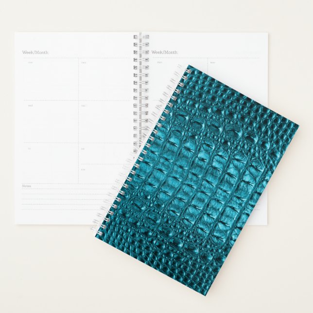 aquamariner türkisblauer Aqua-Alligator-Druck Planer (Anzeige)