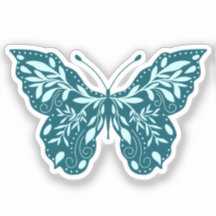Aquamariner und aqua Botanischer Schmetterling