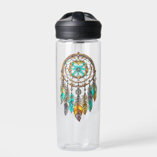 Aquamariner und braune Dreamcatcher Sweet Dreams Trinkflasche
