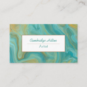 Aquamariner und brauner Marmor Visitenkarte