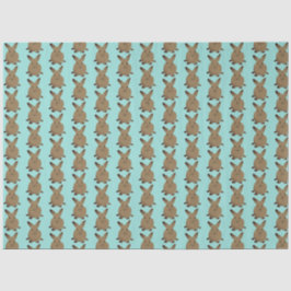 Aquamariner und brauner Osterhase Seidenpapier