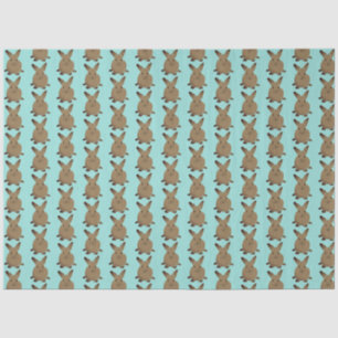 Aquamariner und brauner Osterhase Seidenpapier