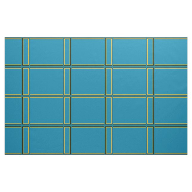 Aquamariner und Gold-Windows-Karo Stoff (Fat Quarter (45,7 x 55,9 cm))