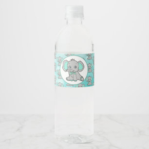 Aquamariner und grauer Elefant-themed Baby-Dusche